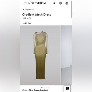 Saemdi Dress Gradient Mesh Dress Green Dress